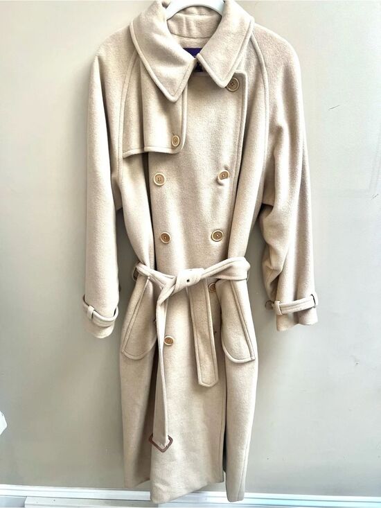 Ralph Lauren Jackets & Blazers - Ralph Lauren Double-Breasted Wool Belted Trench Coat vintage L/XL
